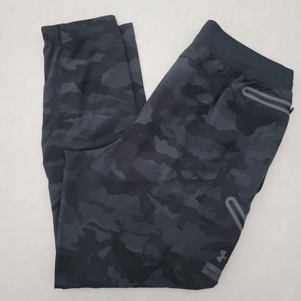 Under Armour Men's Unstoppable Fitted Cargo Pants Black Camo 1352026-008 XL EUC